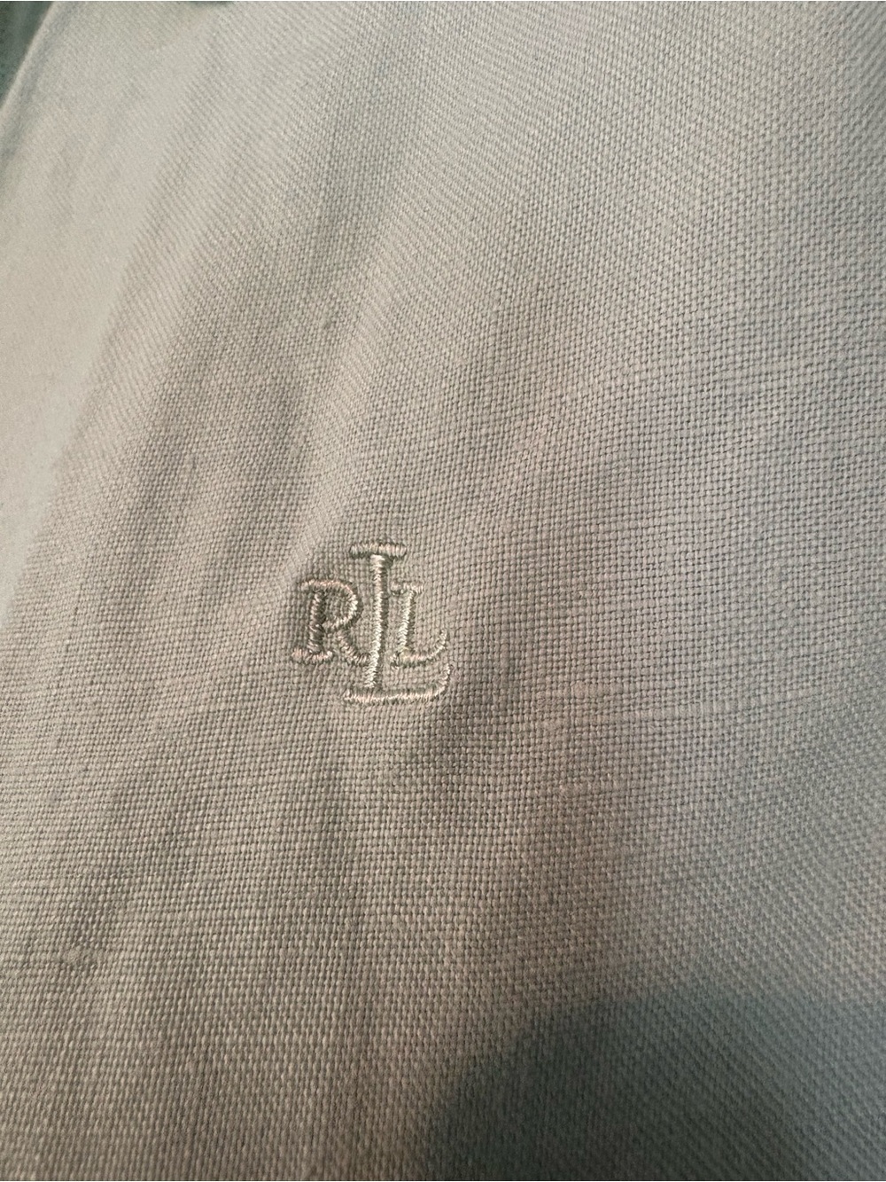 Ralph Lauren light green 100% linen button-down blouse - Picture 3 of 7